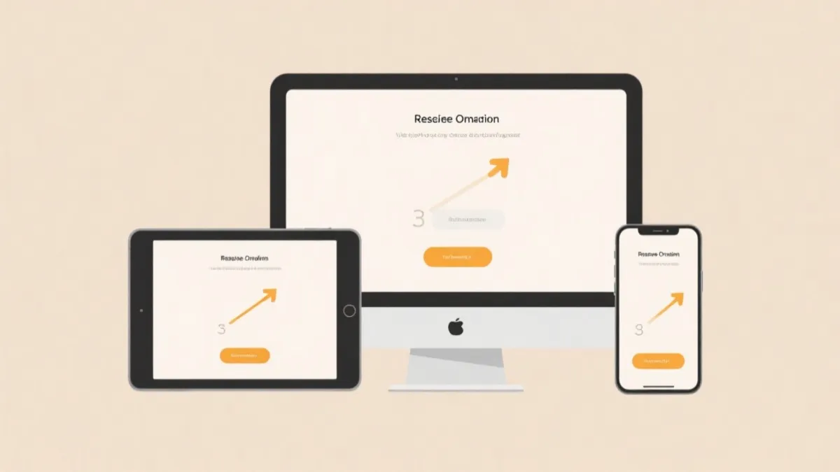 多端适配的注册流程示意，包含桌面与移动端界面